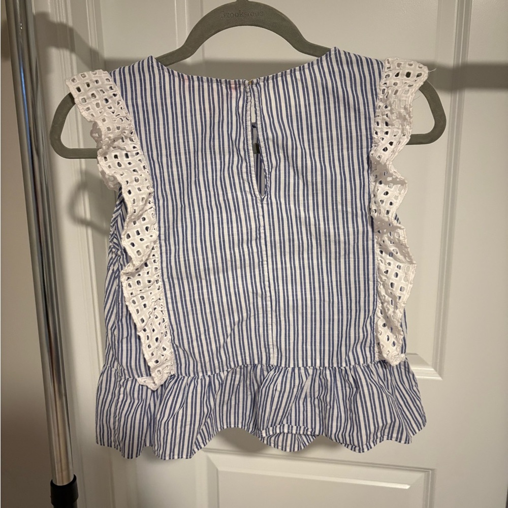 Lilly Pulitzer Ellis Top Blue Thistle Stripe Blouse size XS - Picture 4 of 6